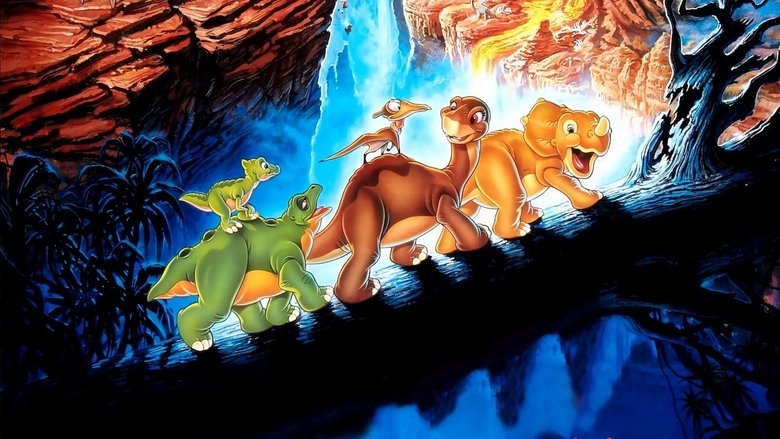 Littlefoot stands alone in a barren landscape, the sky dark with smoke and ash