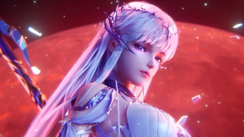 A tense encounter in the glowing woods