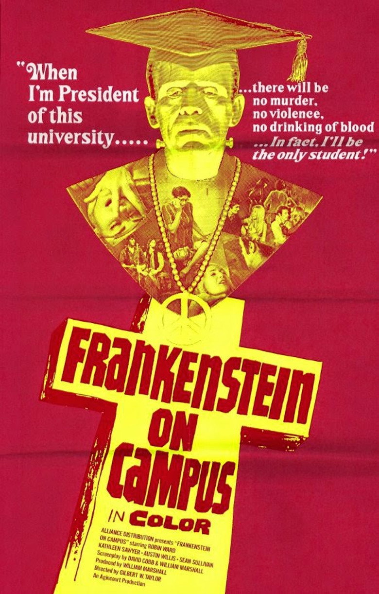 Dr. Frankenstein on Campus poster background