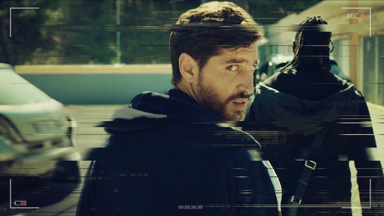 A tense standoff in a dimly lit Marseille alley, the camera's lens reflecting the flicker of streetlights.