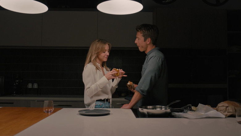 A wide shot of a boat in the Sydney harbor