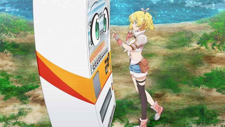 Lammis carrying the vending machine on her back through the dungeon