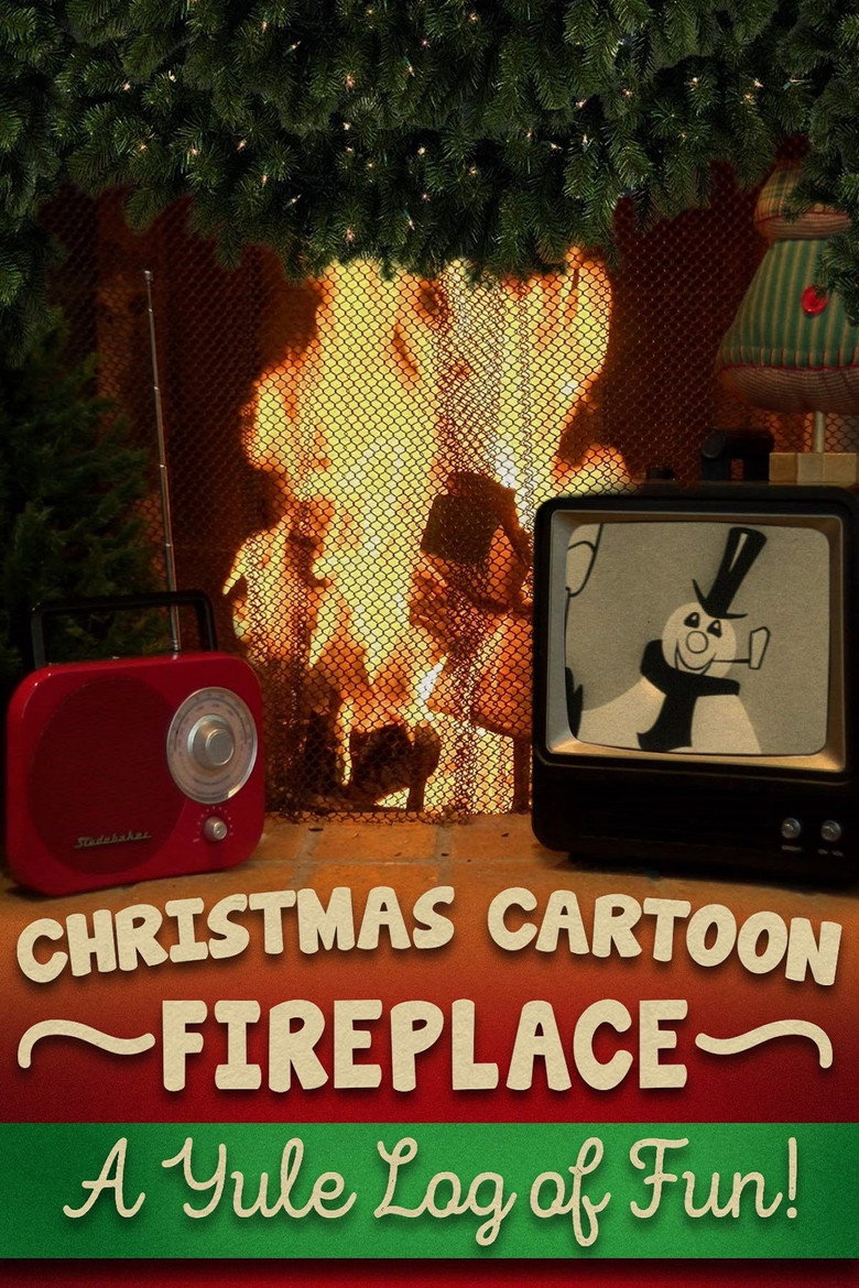 Christmas Cartoon Fireplace: A Yule Log of Fun! poster background