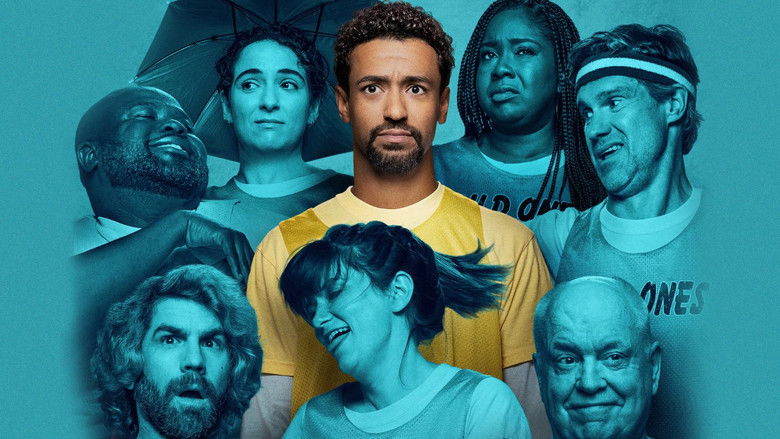 A wide shot of the corporate retreat grounds at dusk, capturing the eerie artificiality of the setting.