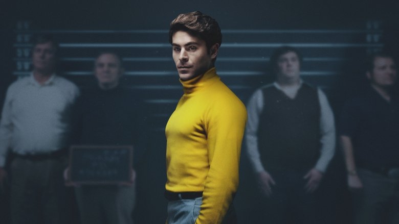 Ted Bundy, played by Zac Efron, leans against a doorframe, his expression a mix of charm and something darker.