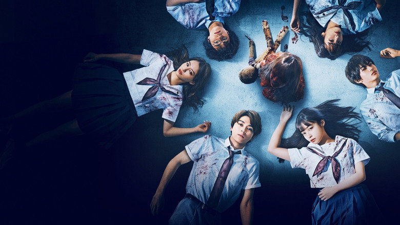 A dimly lit classroom, desks overturned, a single backpack abandoned in the aisle—something has already gone wrong here.