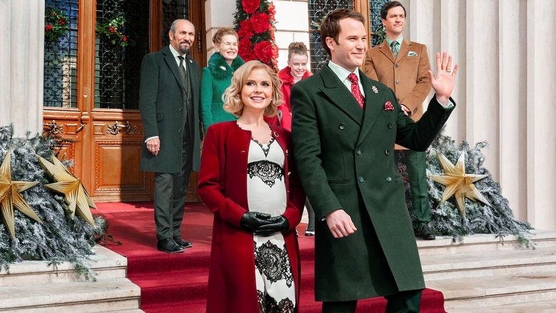 The royal family gathers in a grand hall, bathed in golden holiday light, as Queen Amber cradles her baby bump.
