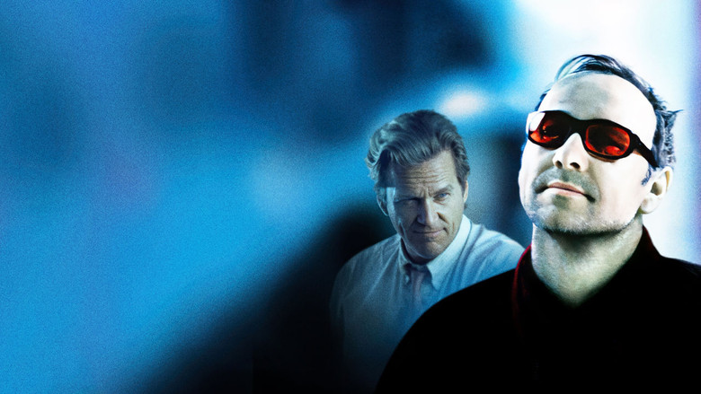 Prot and Dr. Powell in a sunlit hospital corridor, Prot’s unblinking gaze fixed on something beyond the frame.