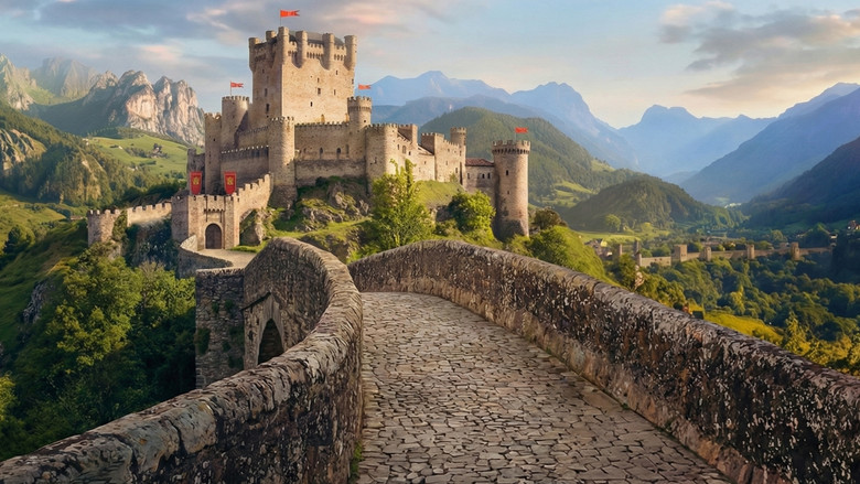 The family realizing they are trapped in a medieval village