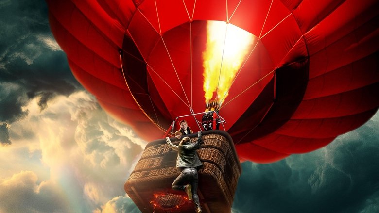 The hot air balloon drifting over the Italian Dolomites