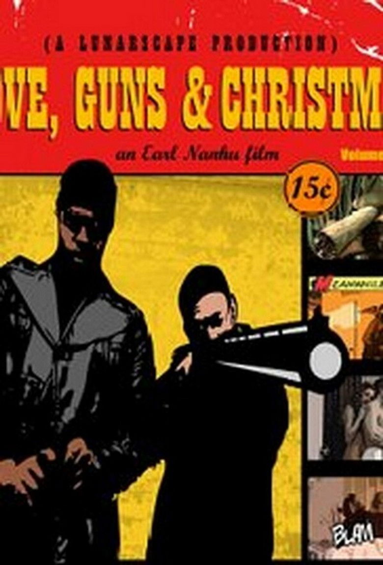 Love, Guns & Christmas poster background