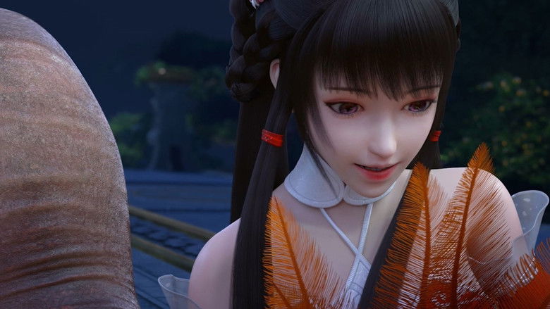 A massive, luminous spiritual beast glowing against a dark sky