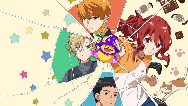 Anzu Hoshino mid-eye-roll, her expression a mix of exhaustion and defiance as a love interest hovers awkwardly in the background
