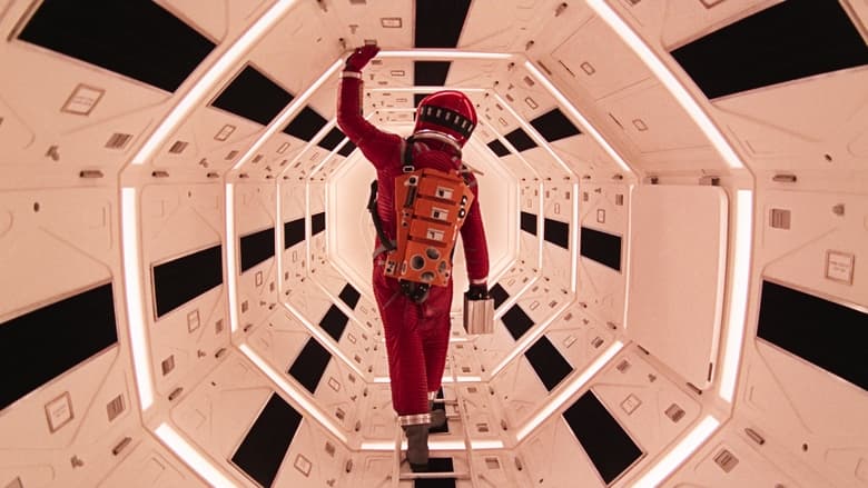 Dave Bowman walking in the red spacesuit