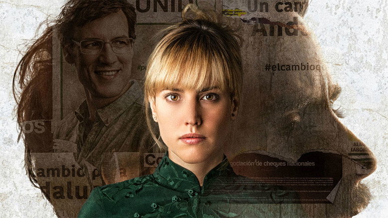 A woman in a dimly lit room, her face half in shadow, staring at something or someone off-camera.