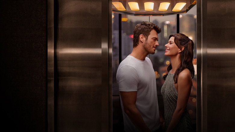 A neon-lit New York street at night, Serin and Mehmet walking side by side, their reflections stretched long in the wet pavement.