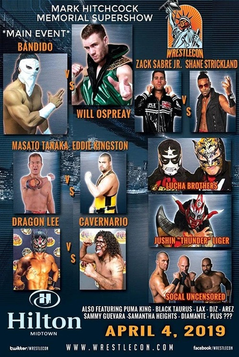 WrestleCon Mark Hitchcock Memorial SuperShow 2019 poster background
