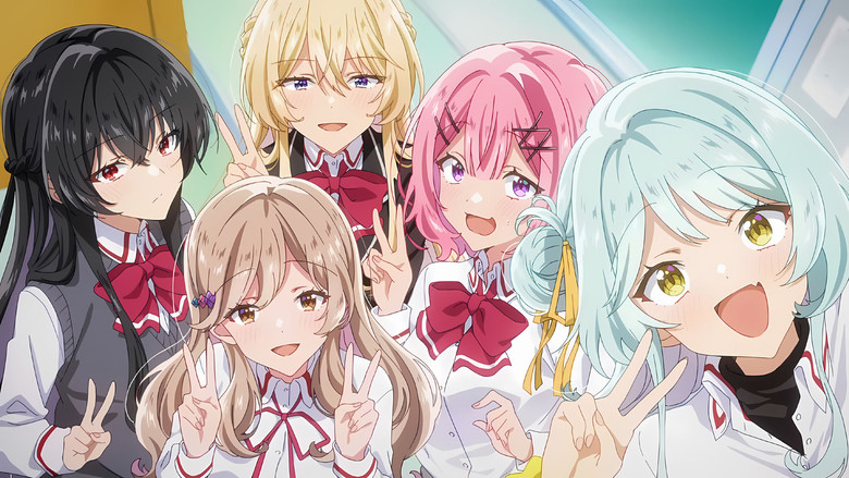 The main characters in a school hallway