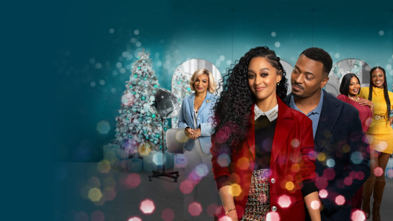 A bustling beauty salon, mirrors reflecting holiday lights, as Sienna and her staff prepare for the Tinsel Ball