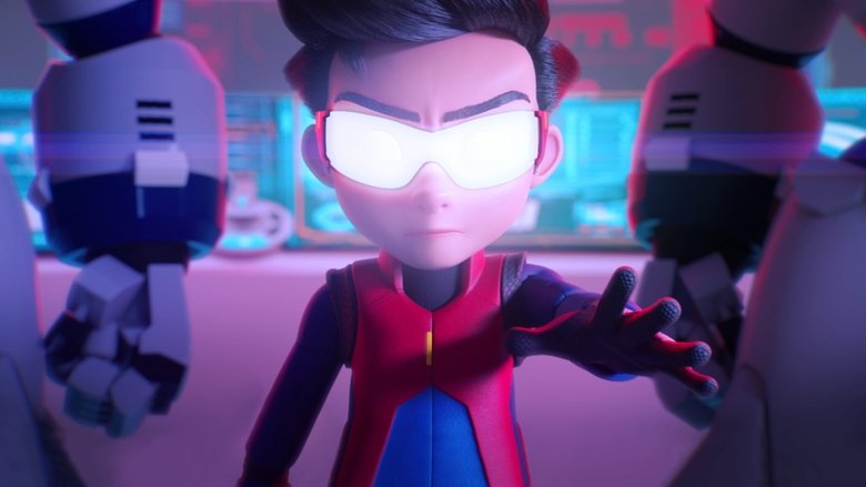 Ali stands in the neon-lit streets of Cyberaya, the city's holograms reflecting in his determined gaze.