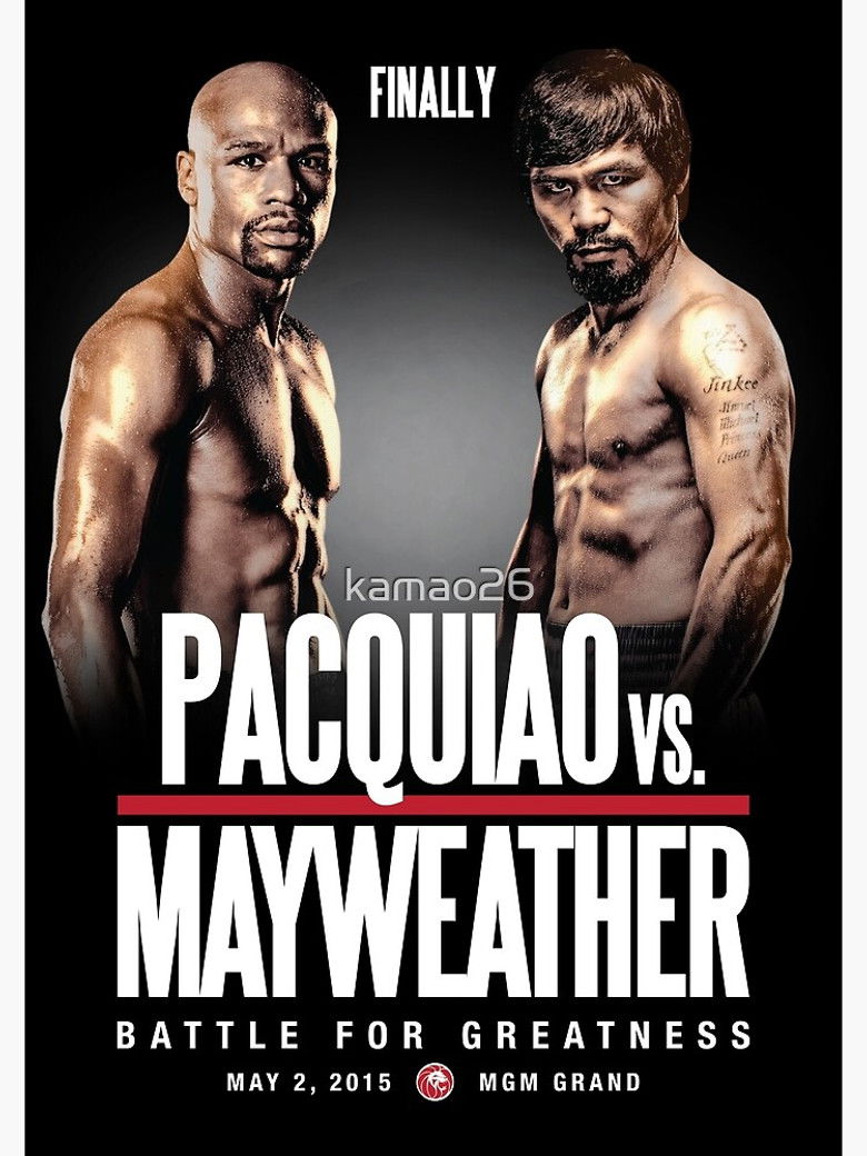 Inside Mayweather vs Pacquiao poster background