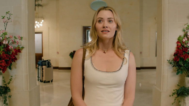 Gina confronting the overwhelming pink-and-red reality of her birthday