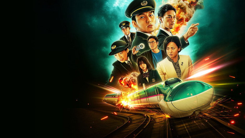 The conductor, Kazuya Takaichi, sprints down the aisle of the speeding Shinkansen, his face a mask of controlled panic as passengers react in frozen terror.