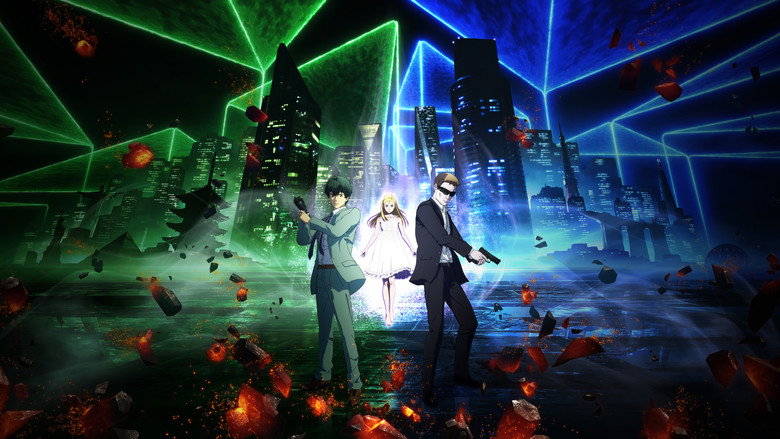 A lone operative stands before a towering, neon-lit portal, its swirling energy casting an eerie glow on their determined face.