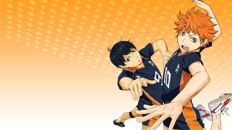 Hinata and Kageyama preparing to serve on the court